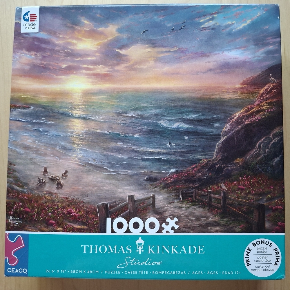NWOT Thomas Kinkade Coastal Sunset Puzzle 1000 Pcs